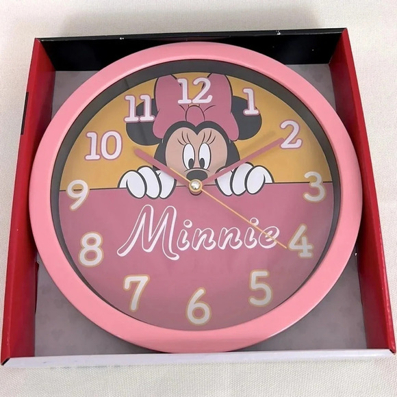 Disney Pink Minnie Mouse Wall Clock Brand New In Box - Picture 1 of 5